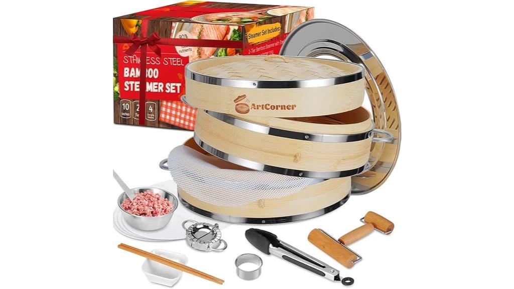 10 inch bamboo steamer