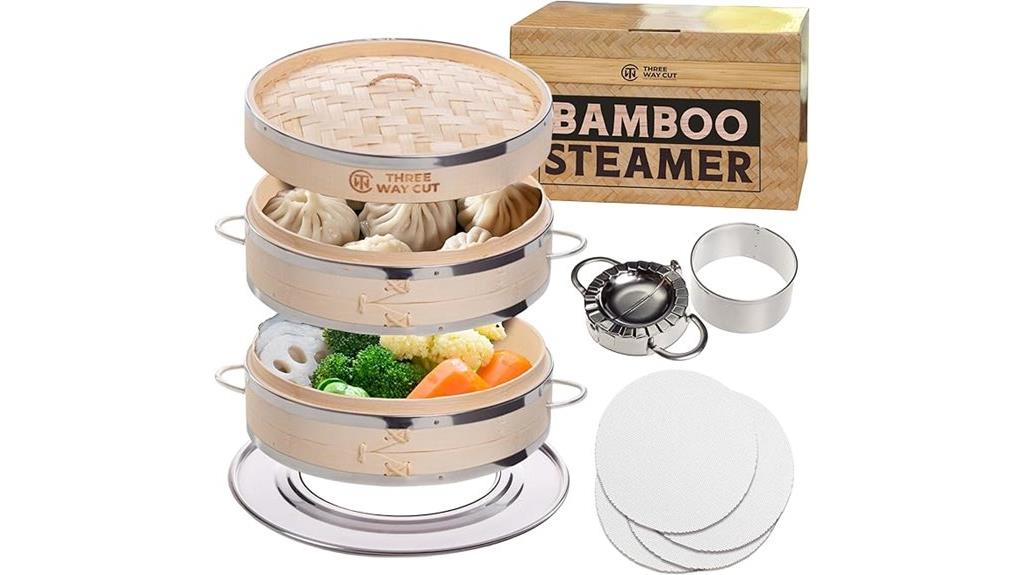 10 inch two tier bamboo steamer