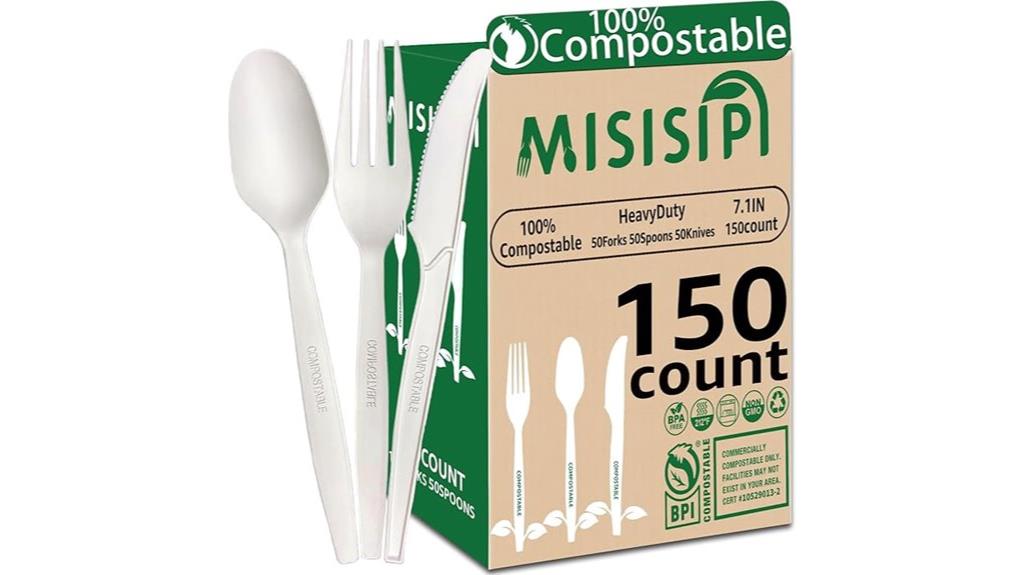 150 compostable utensils set