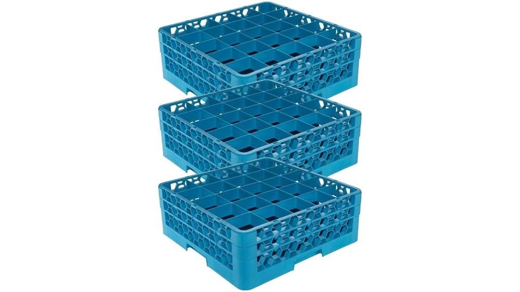 25 compartment glass rack