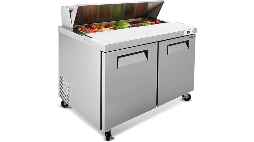 48w commercial prep fridge