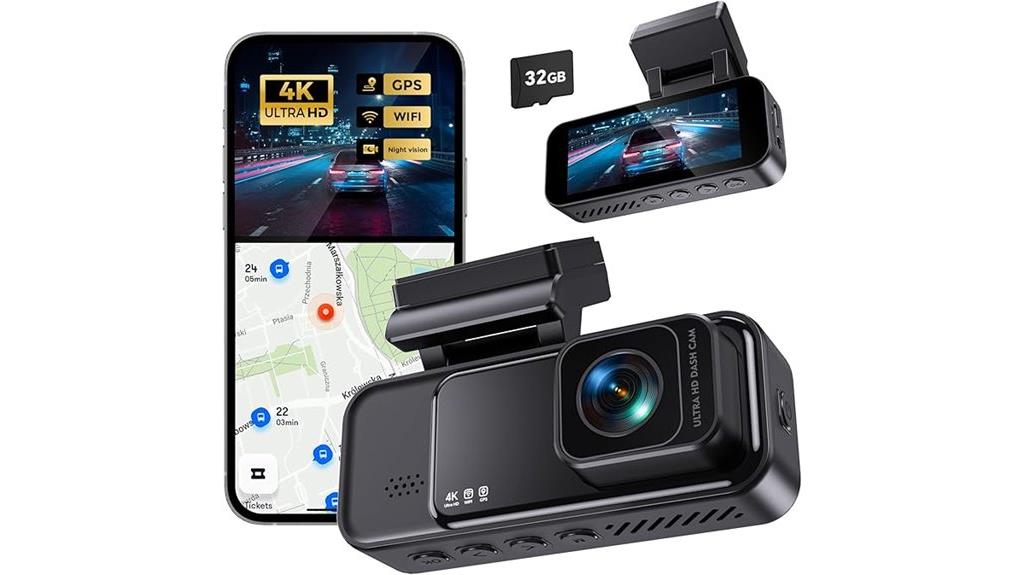 4k wifi gps dash cam
