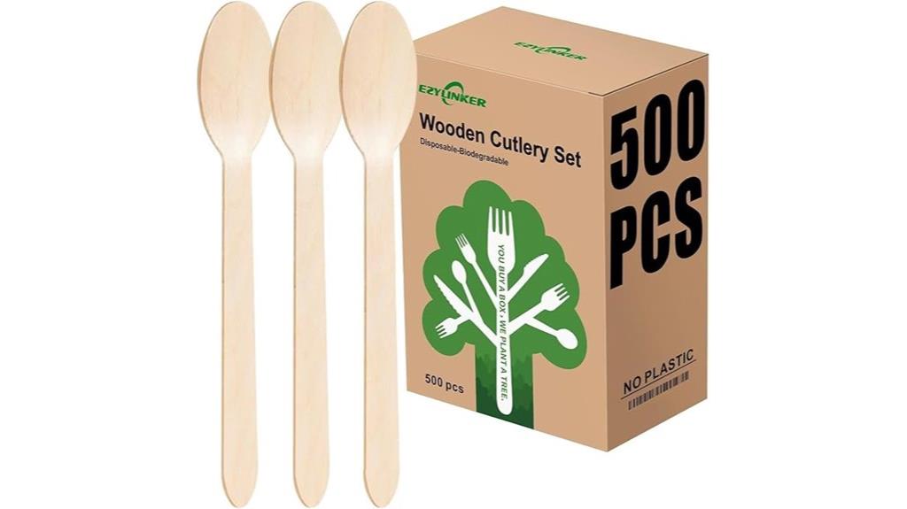 500 piece wooden cutlery