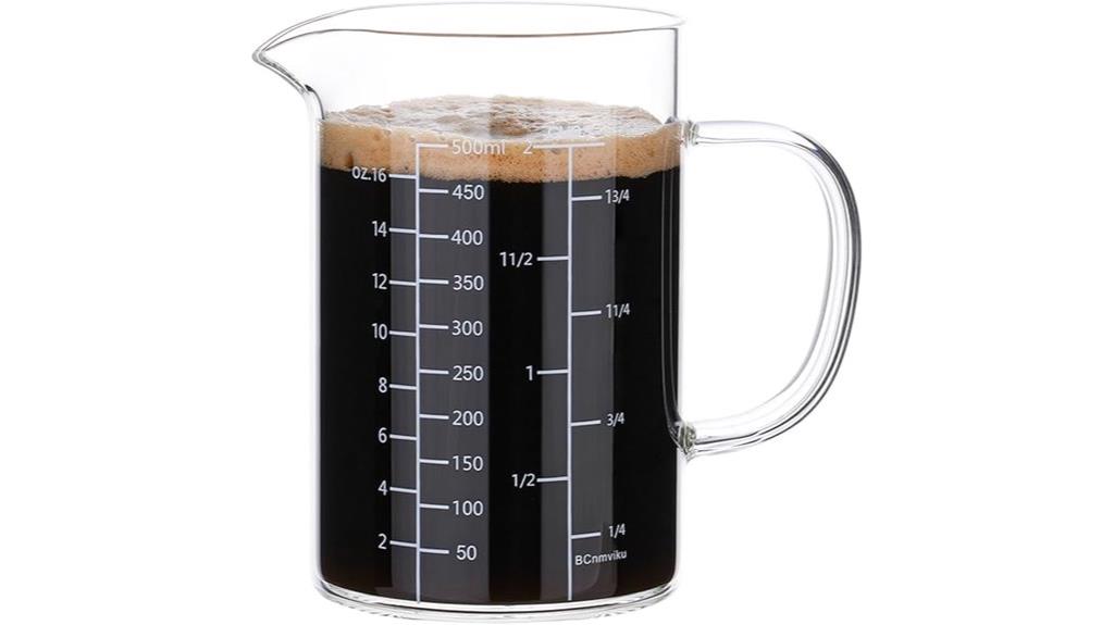 500ml 2 cup glass measuring