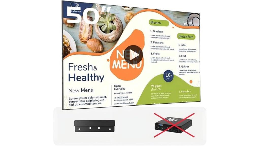 50 inch android commercial display