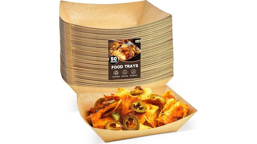 50 pack disposable paper trays