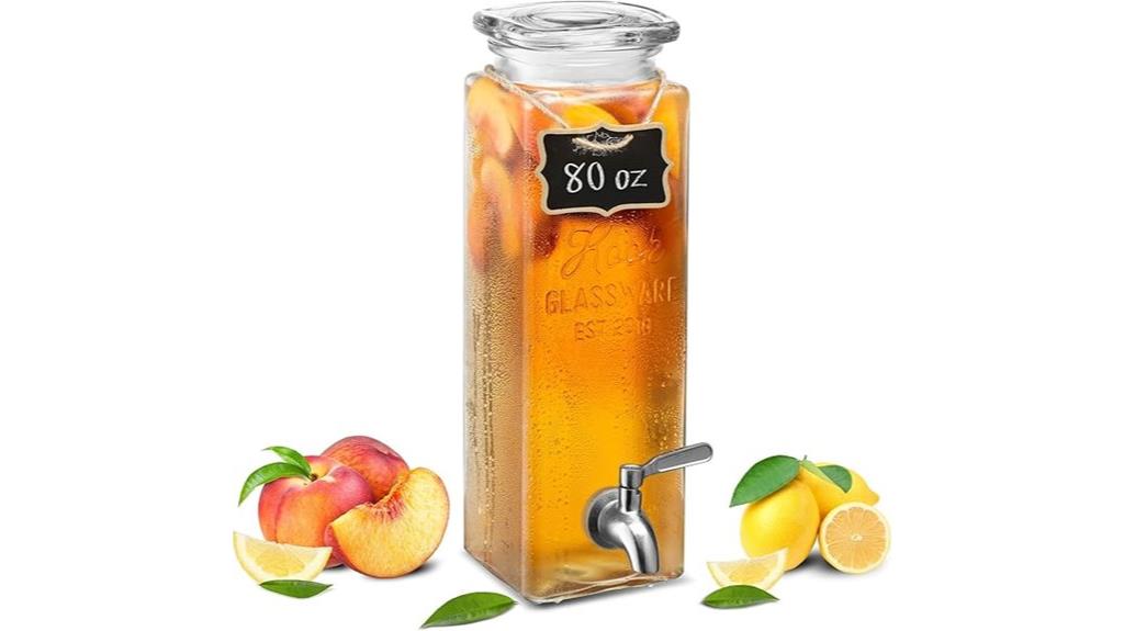 80 oz glass water dispenser