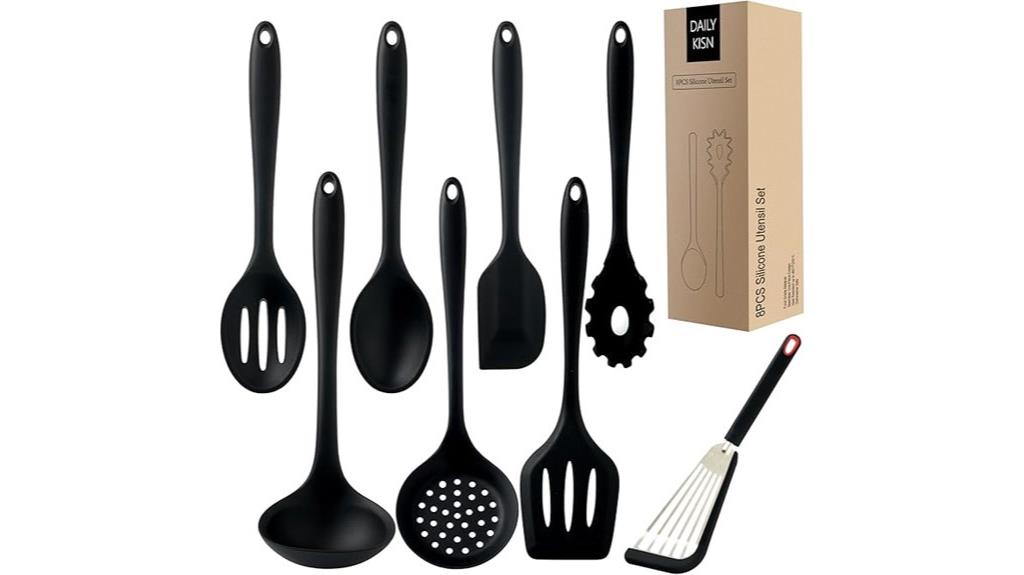 8 piece silicone utensil set