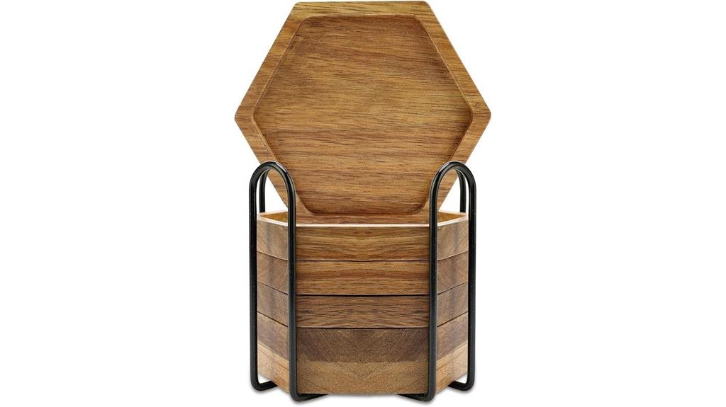 acacia wood coasters