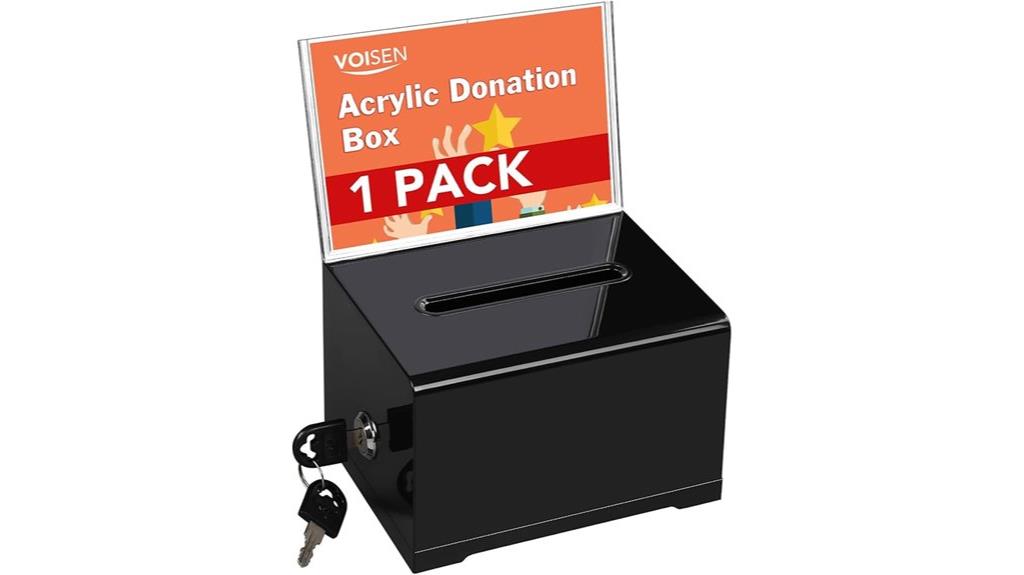 acrylic locking donation box