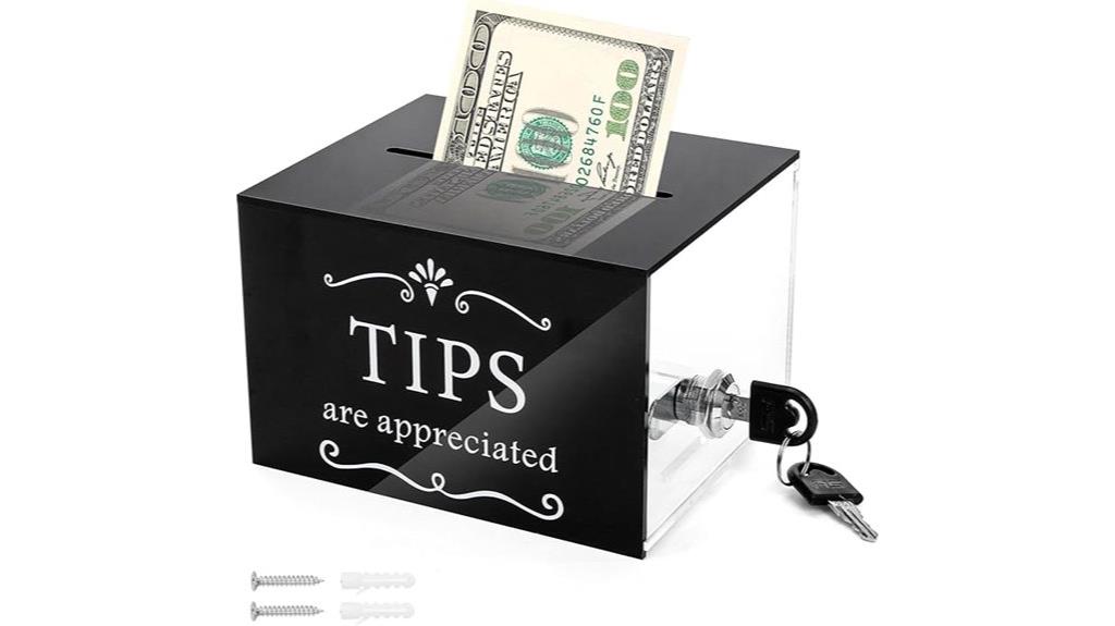 acrylic locking tip jar