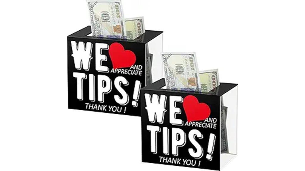 acrylic tip jar for establishments