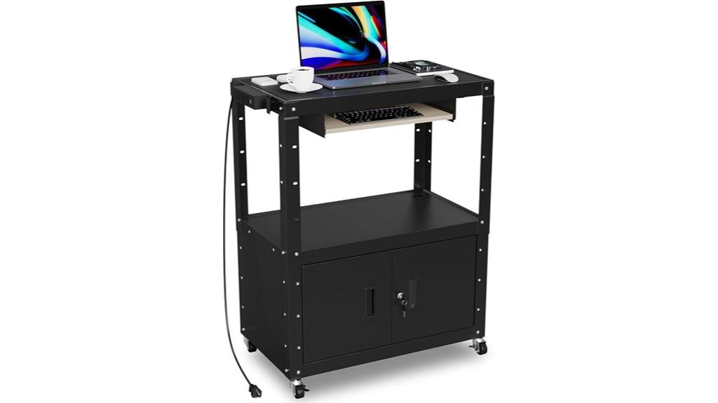 adjustable rolling av cart