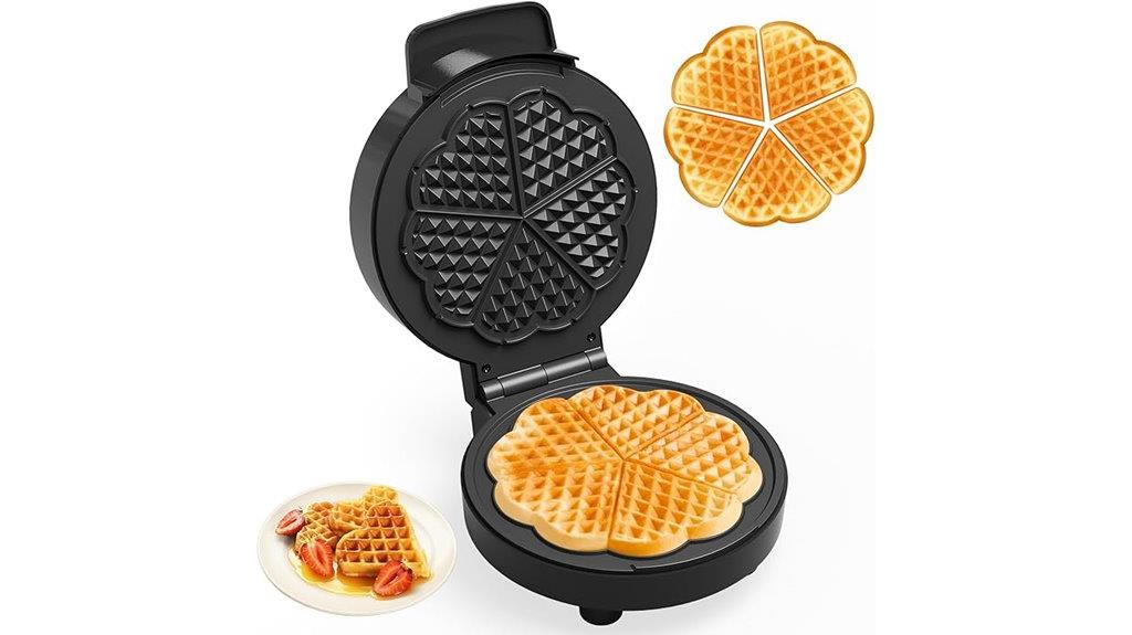 adjustable temperature heart waffle maker