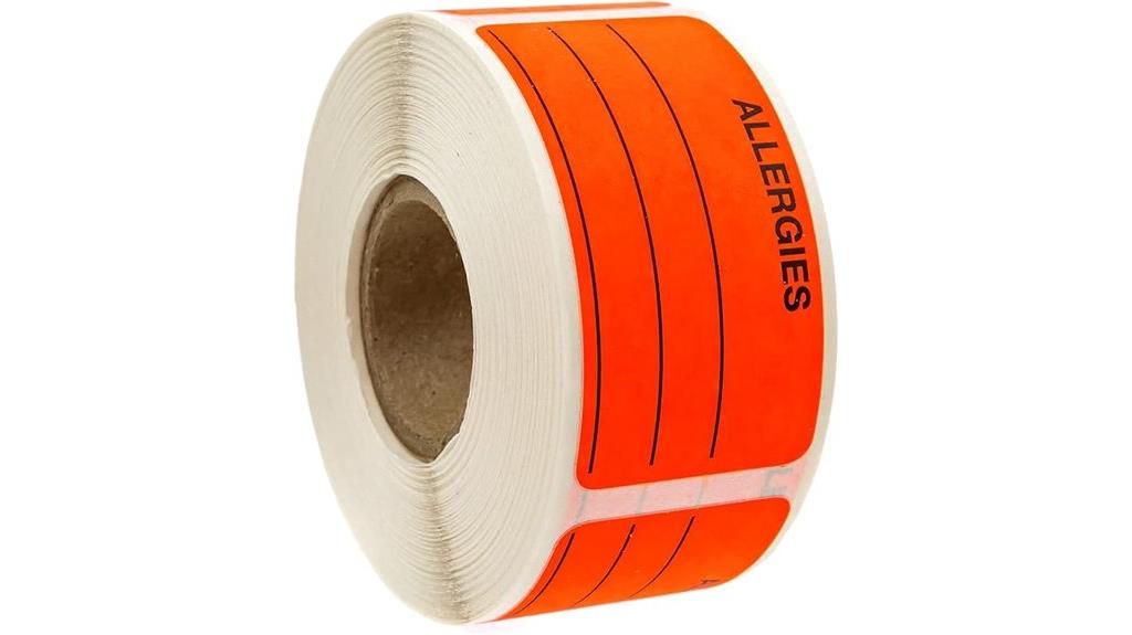allergy sticker with dispenser