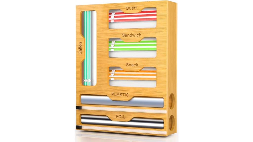 bag organizer with cutter