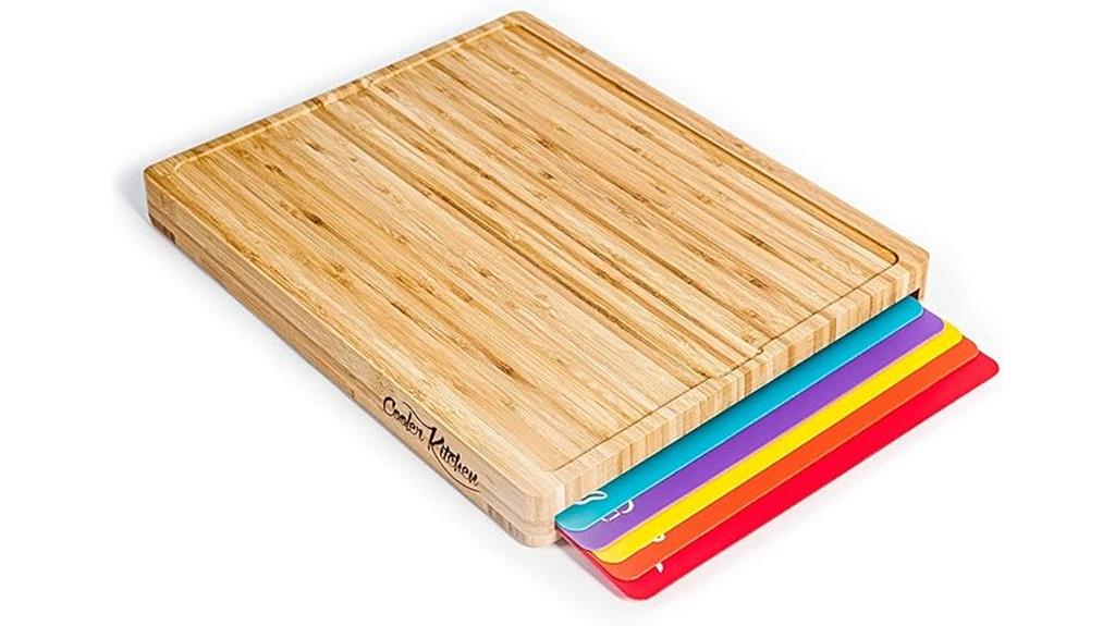 bamboo cutting mat set