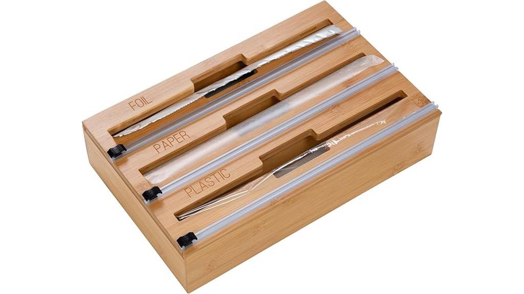 bamboo food wrap organizer