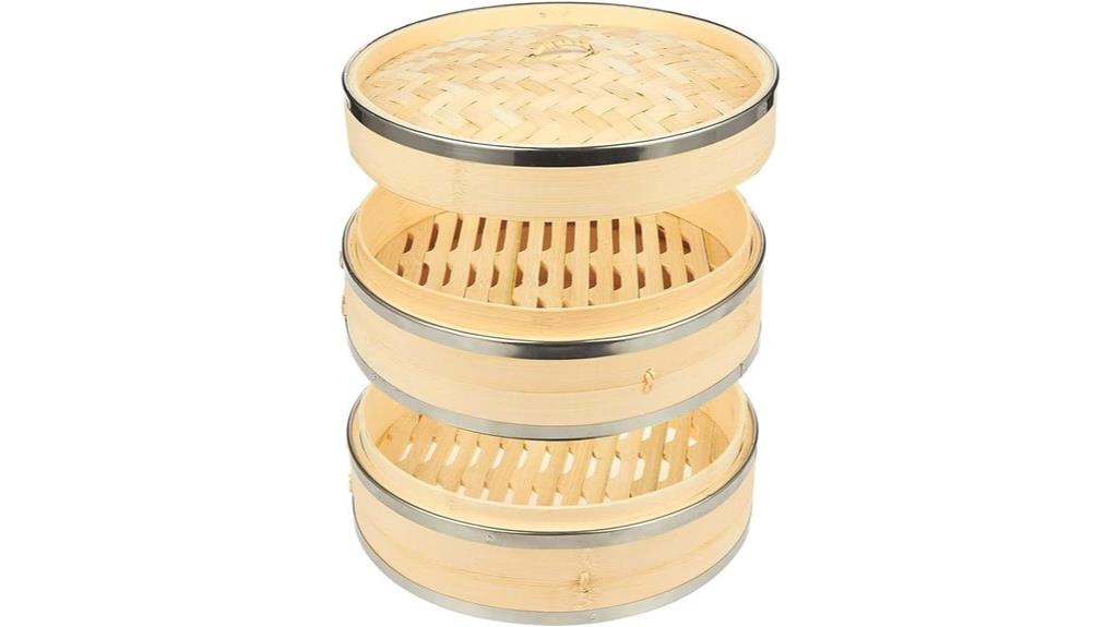 bamboo steamer with steel