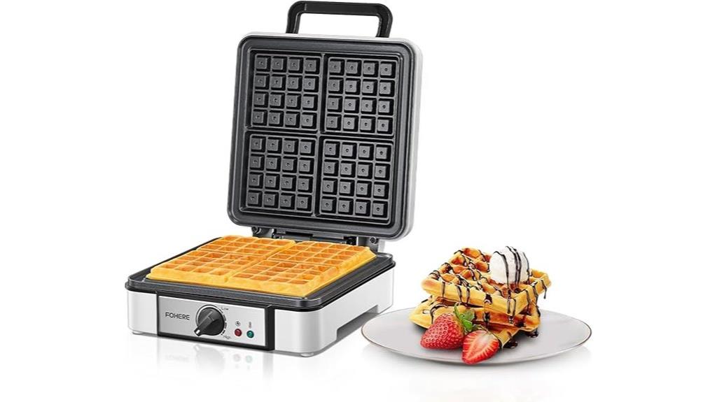 belgian waffle maker four slices
