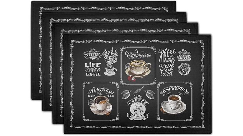 black cafe linen placemats