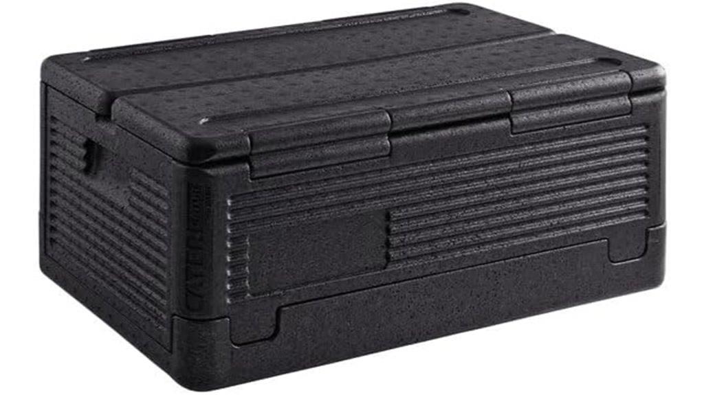 black flip down food carrier