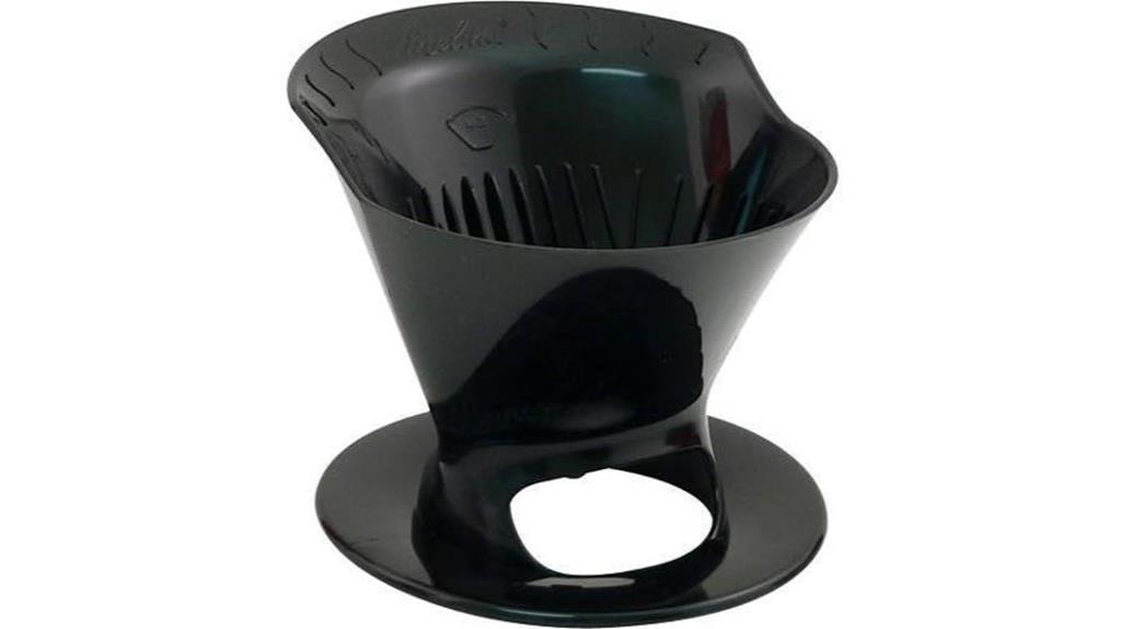 black pour over coffee cone