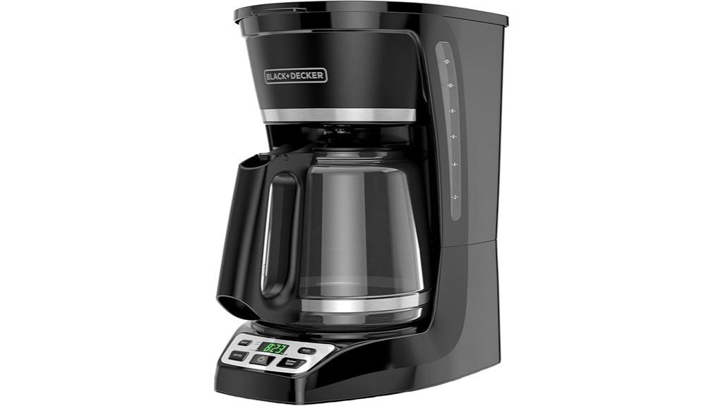 black programmable coffee maker