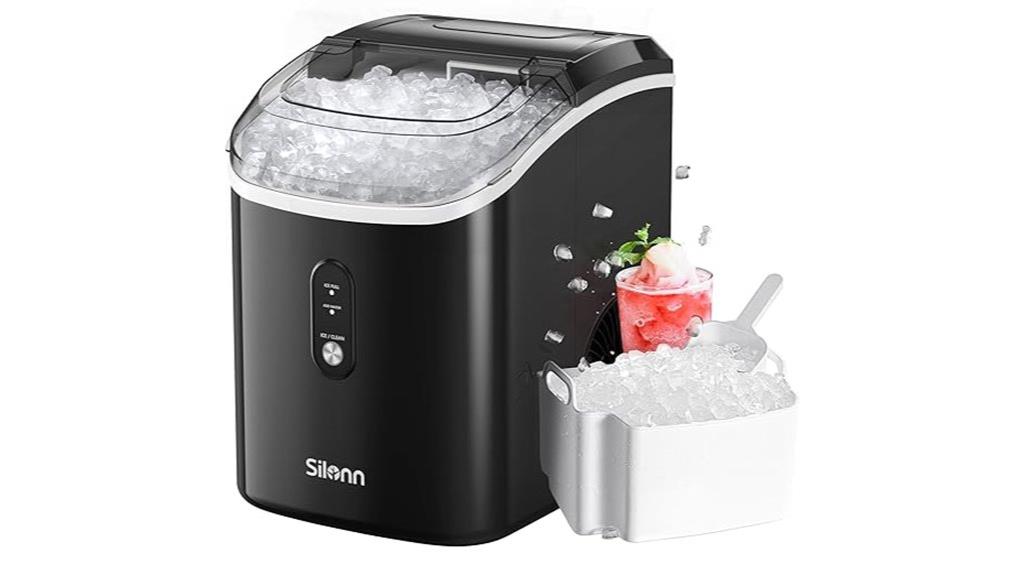 black self cleaning nugget ice maker