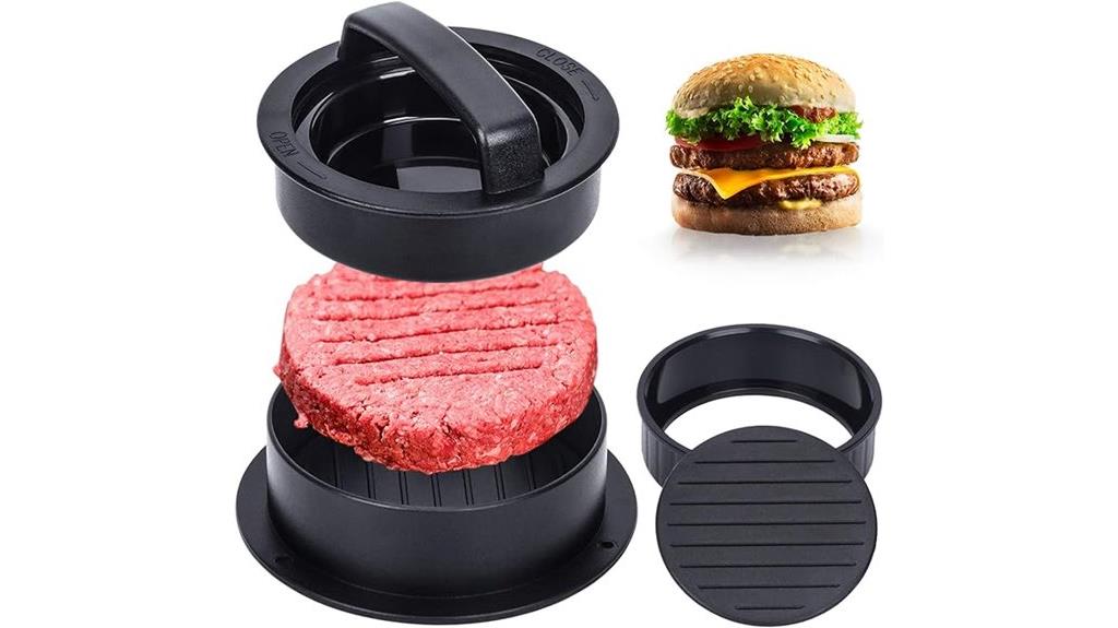 burger press with papers