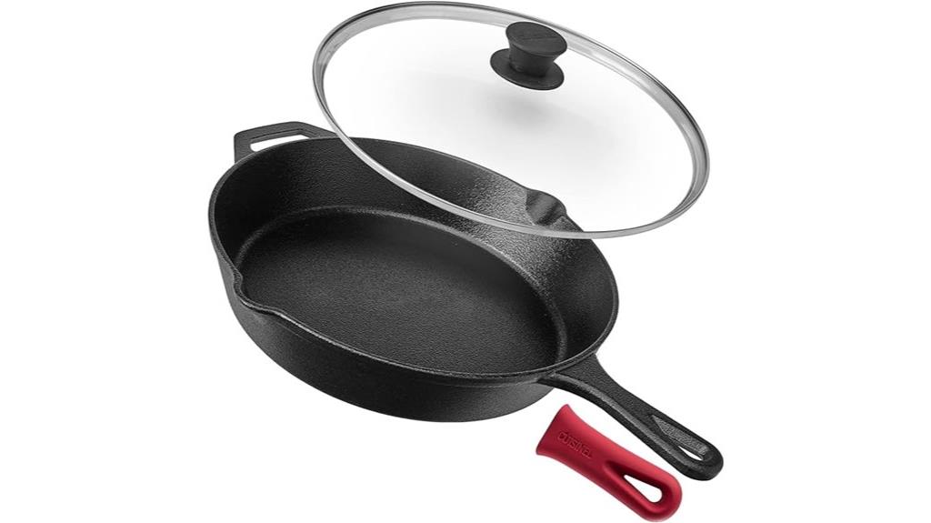 cast iron skillet with lid