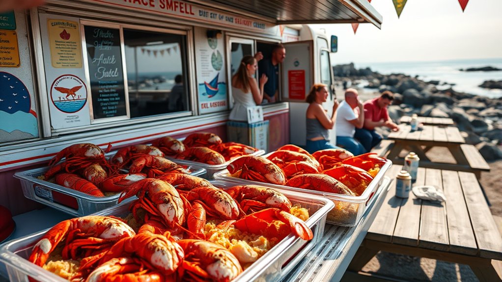 casual seafood truck dining