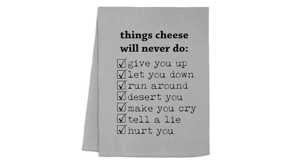 cheese themed kitchen dish towel