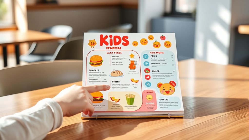 child friendly visual menus
