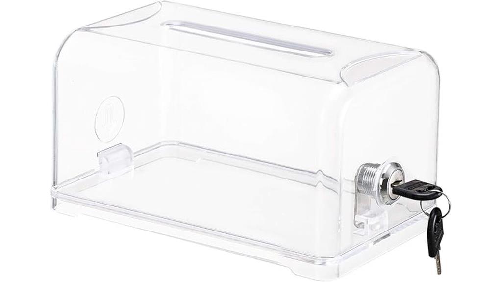 clear lockable donation box