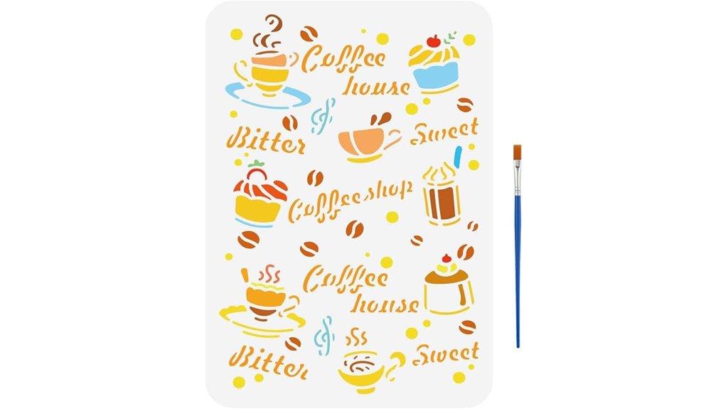 coffee and dessert stencil