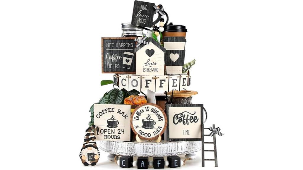 coffee gnome tiered decor