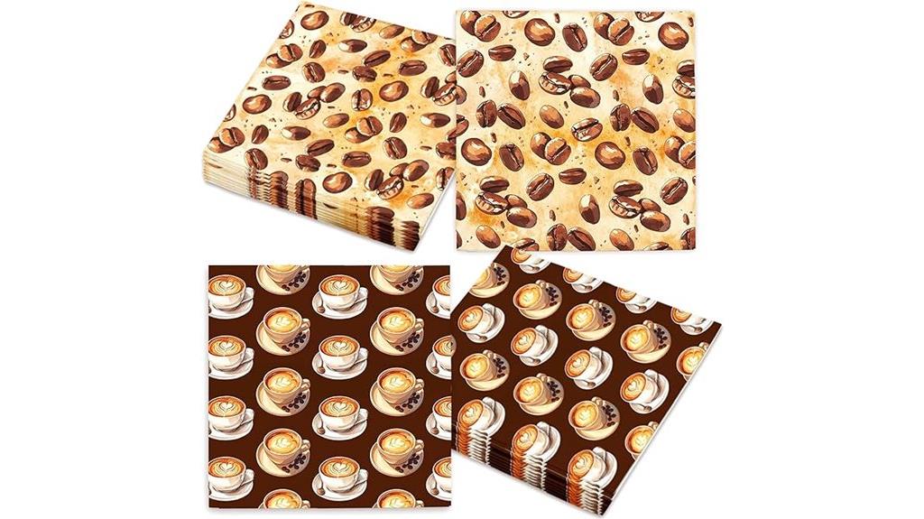 coffee themed bridal shower napkins