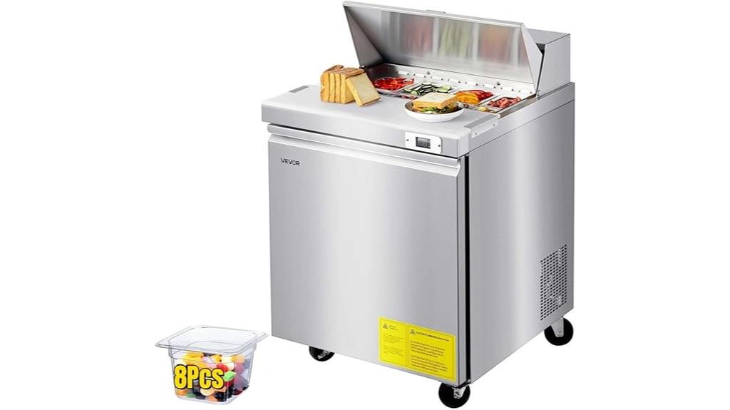 commercial refrigerator with prep station