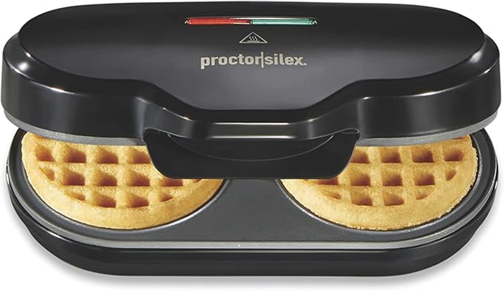 compact double waffle maker