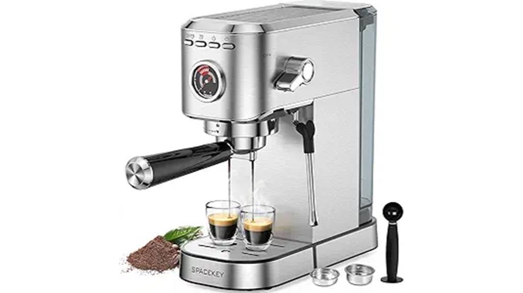 compact espresso machine with frother