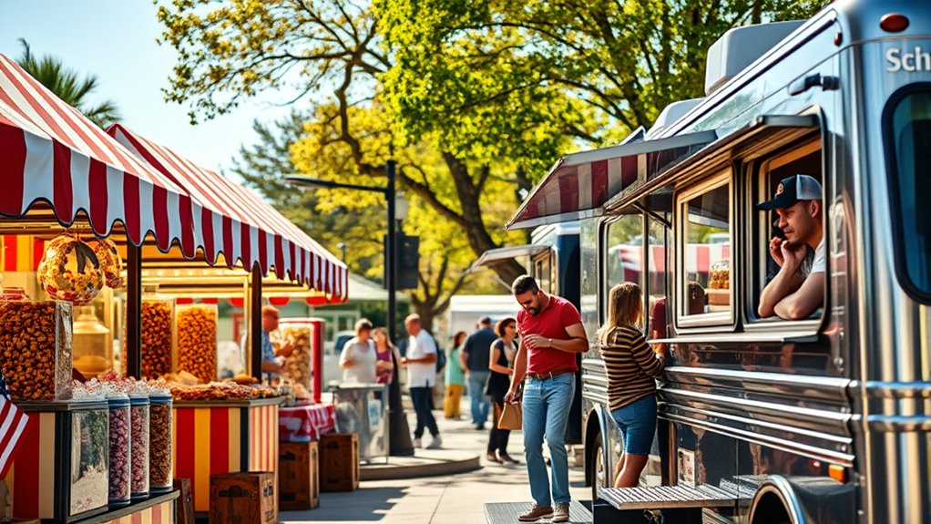 comparison of snack stands versus food trucks
