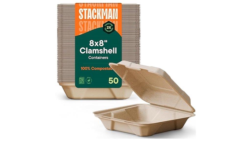 compostable takeout clamshells pack