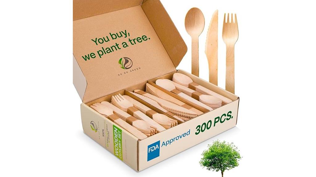 compostable wooden cutlery set