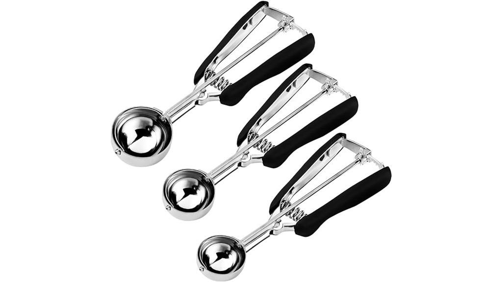 different sized cookie scoops