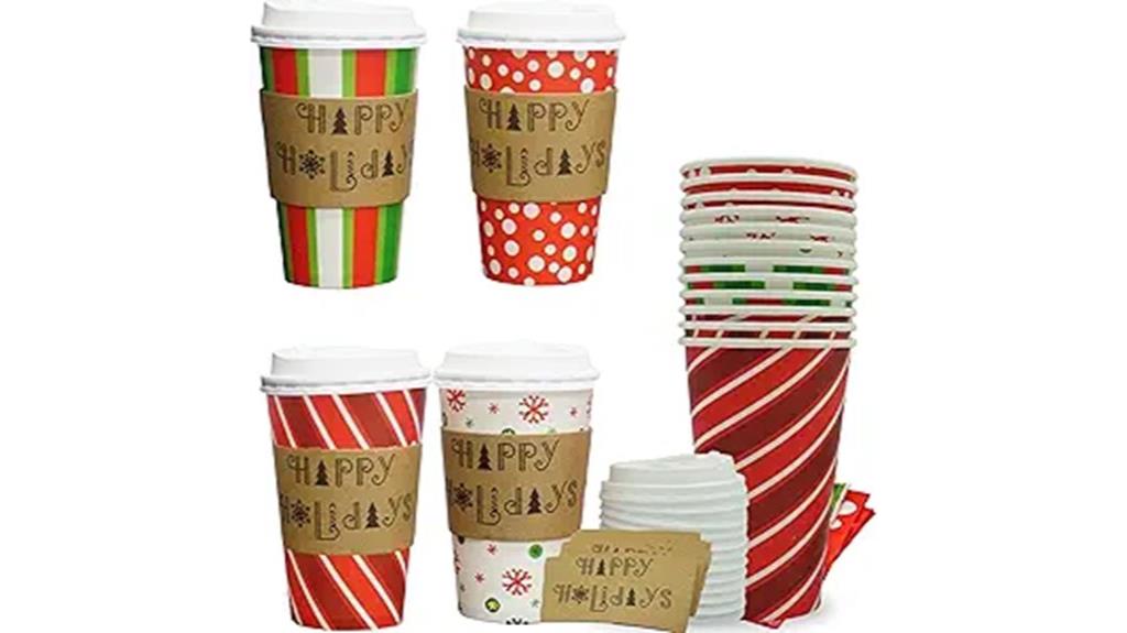 disposable christmas cup set