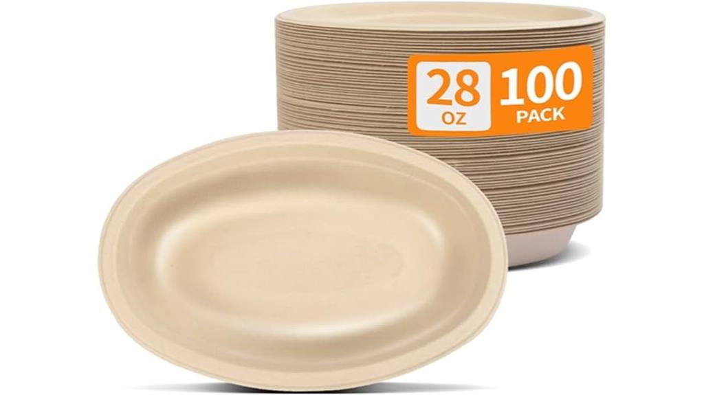 disposable oval paper bowls