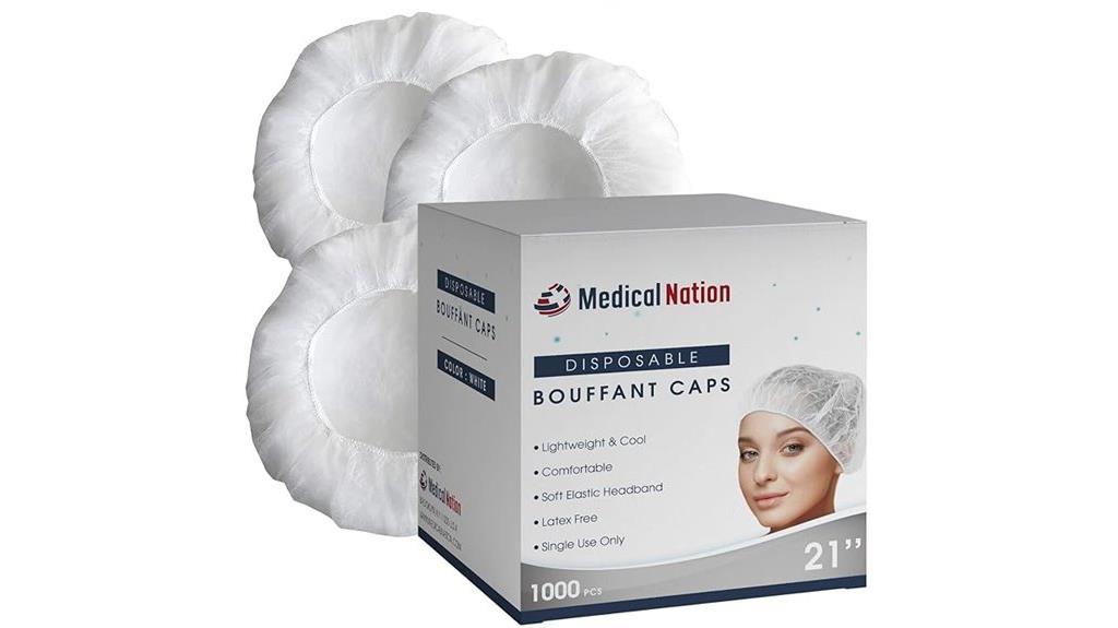 disposable white bouffant caps