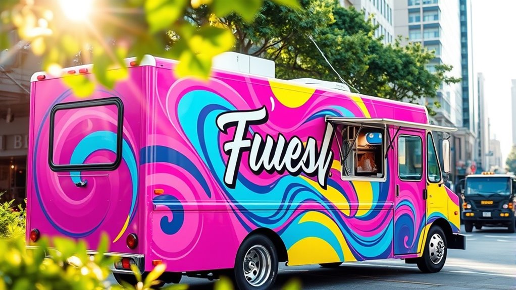 distinctive colorful food truck branding