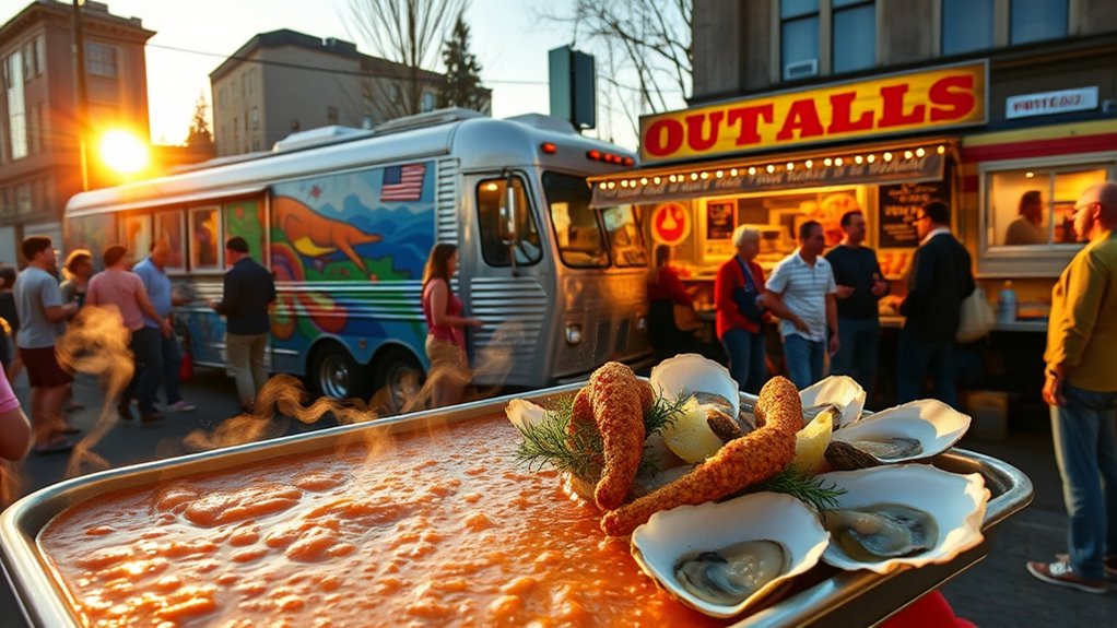 diverse seafood truck options